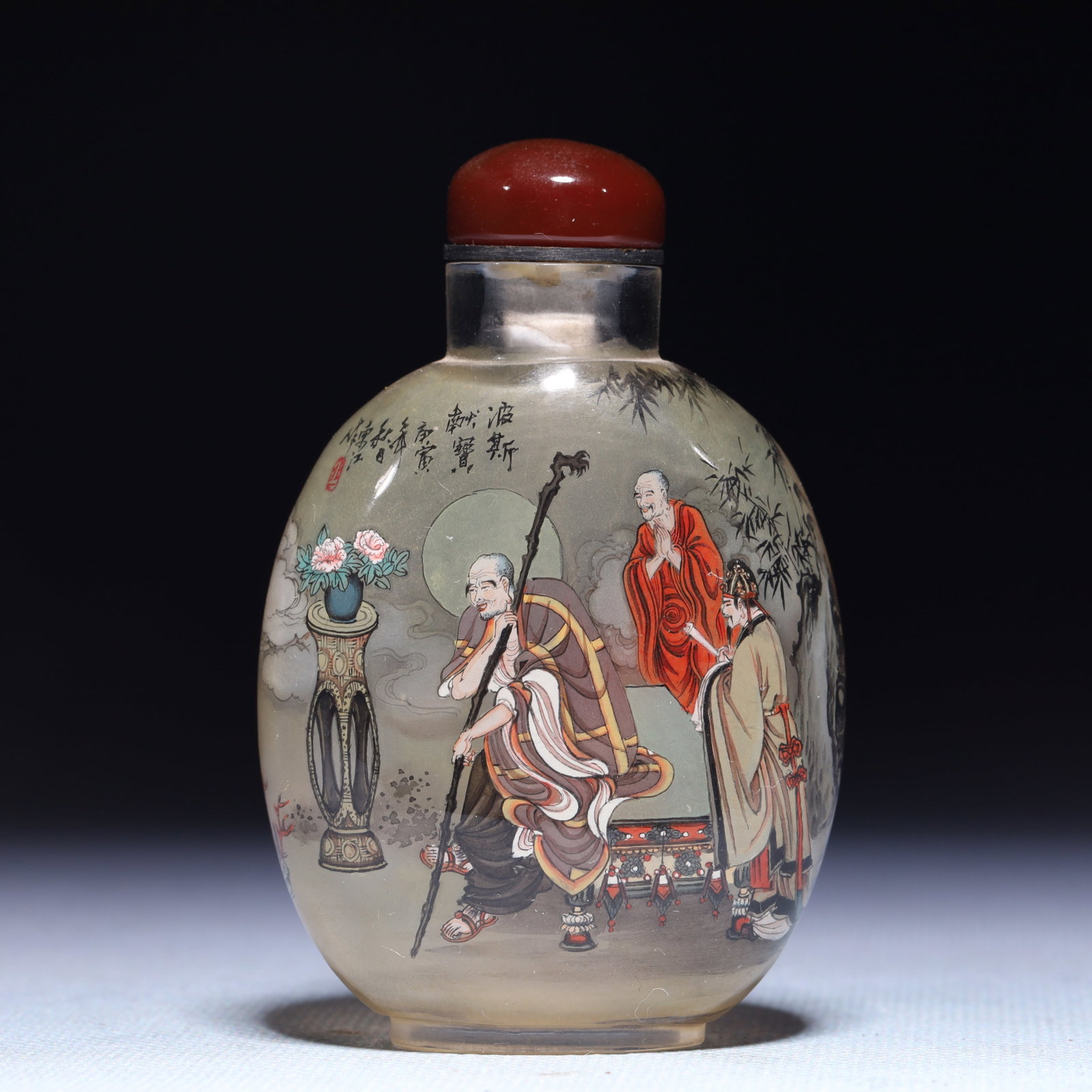 An Exquisite Crystal Character and Story Pattern Snuff Bottle (1 of 8)