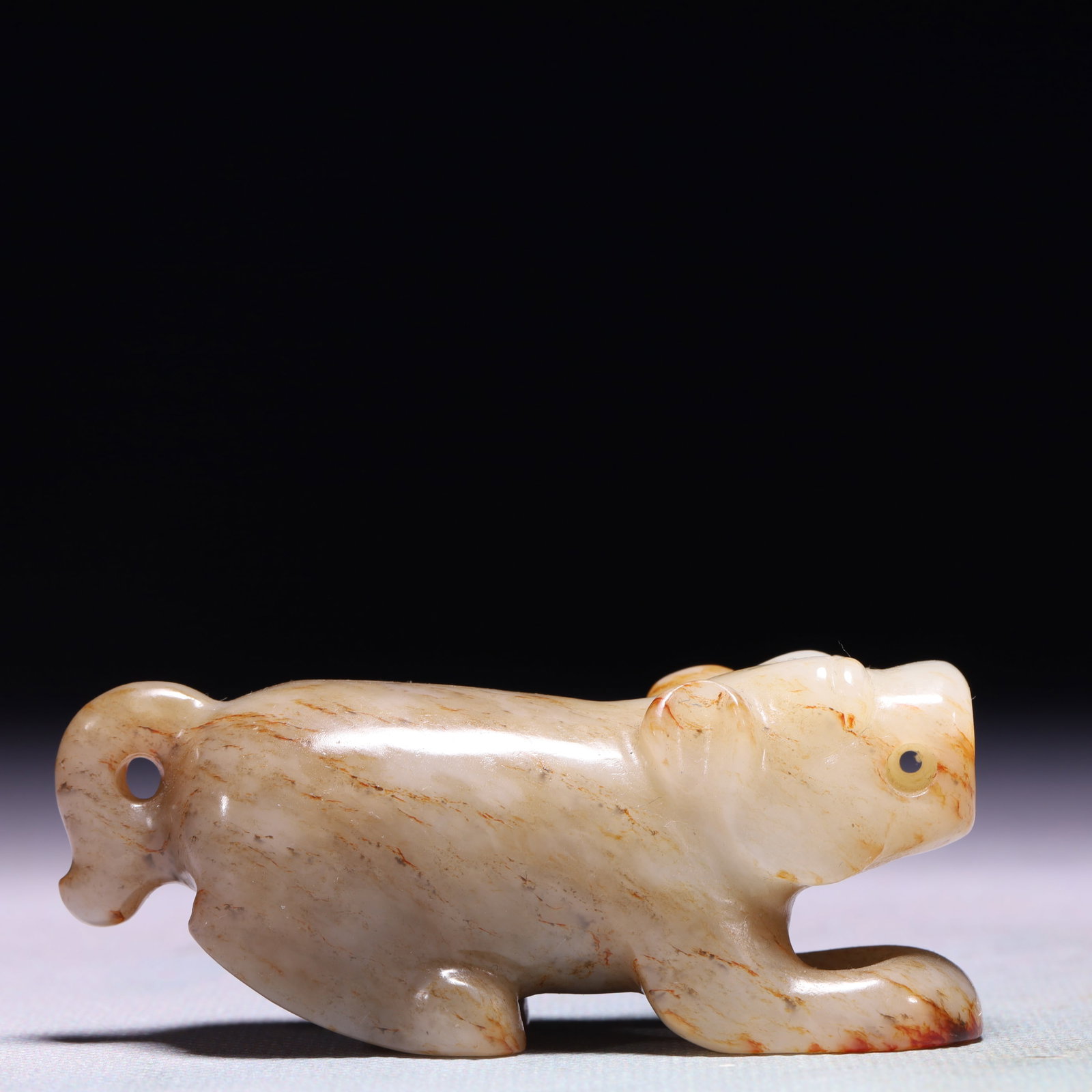 An Exquisite White Jade Dog Ornament: An Exquisite White Jade Dog Ornament