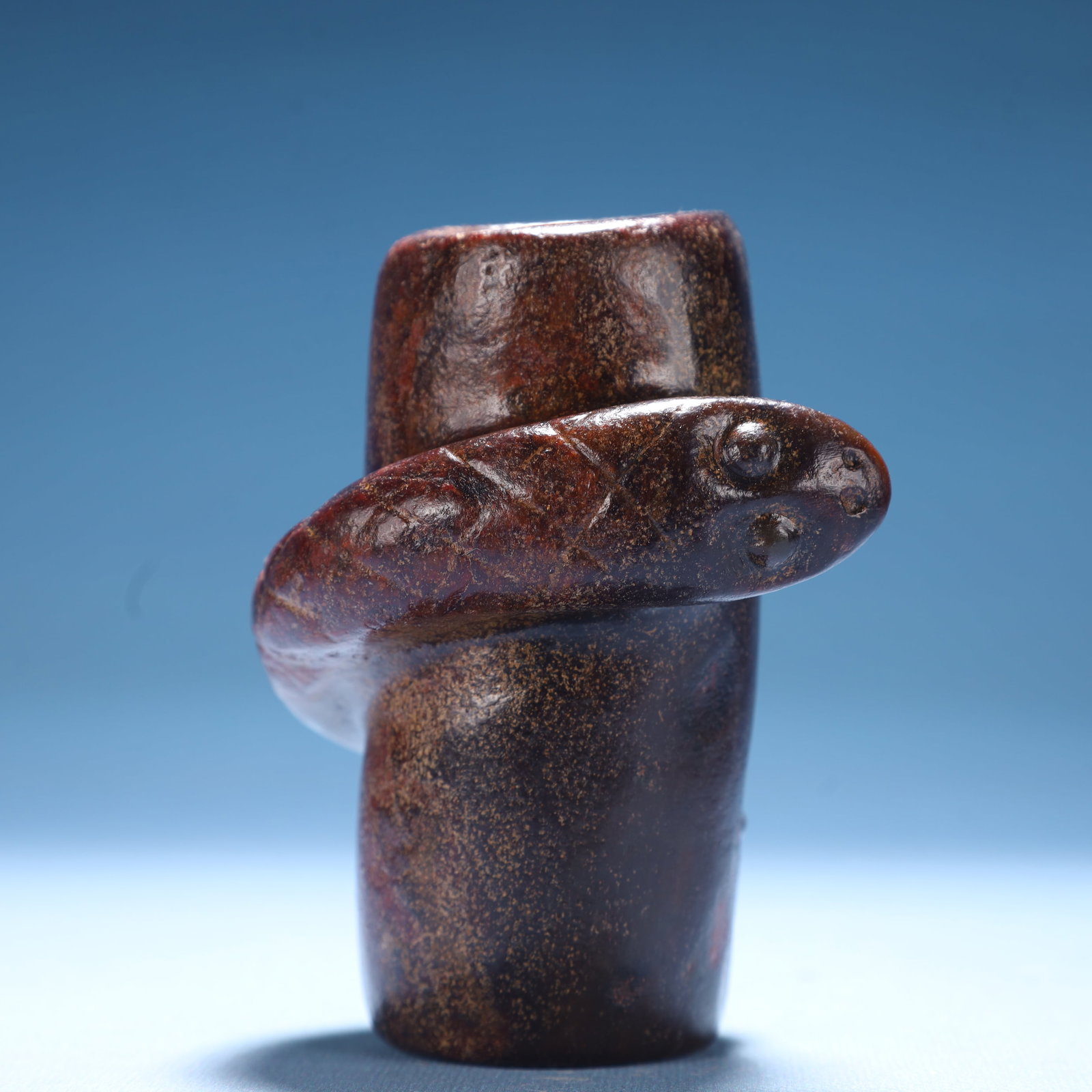 An Archaic Hongshan Culture Yellow Jade Snake Ornament