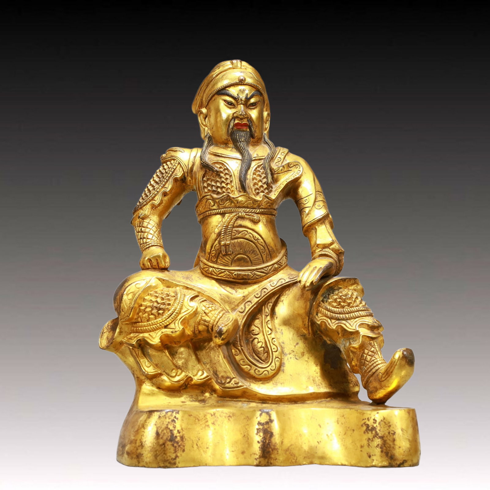 A Solemn Gilt Bronze Statue of ??Guan Gong': A Solemn Gilt Bronze Statue of ’Guan Gong'