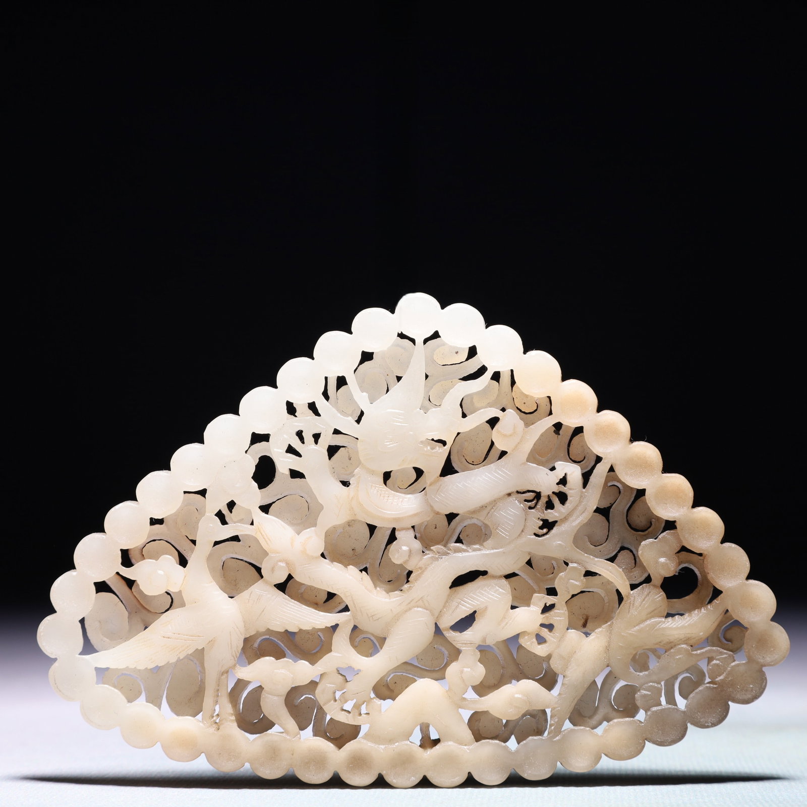 An Exquisite White Jade Dragon and Phoenix Pattern Pendant (1 of 4)
