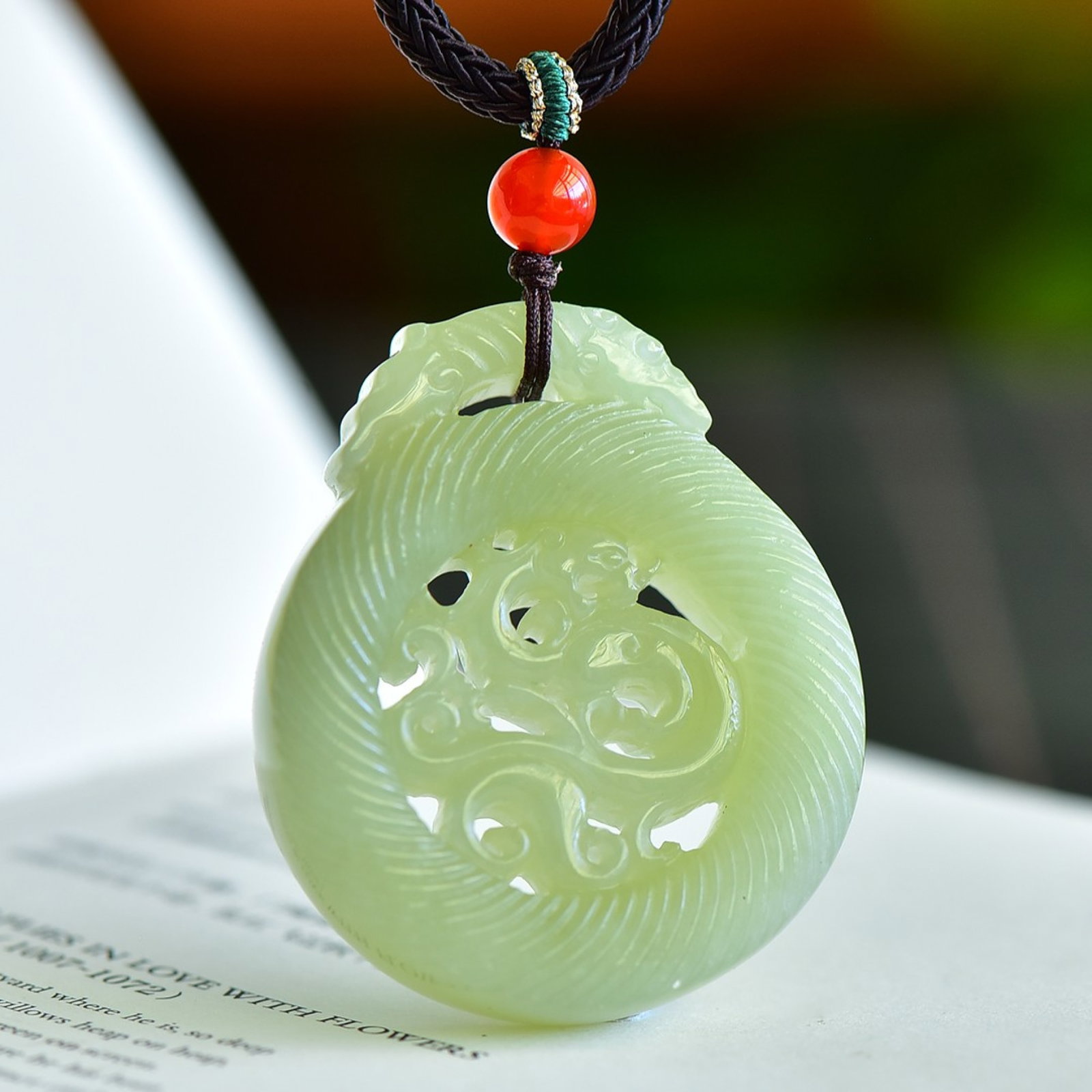 An Exquisite Greenish Jade Dragon Pattern Pendant (1 of 3)