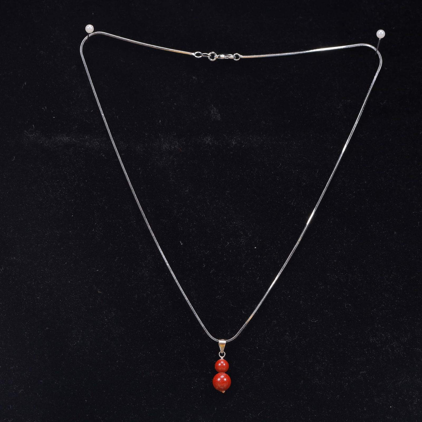An Exquisite Cinnabar Gourd-Shaped Necklace (1 of 2)
