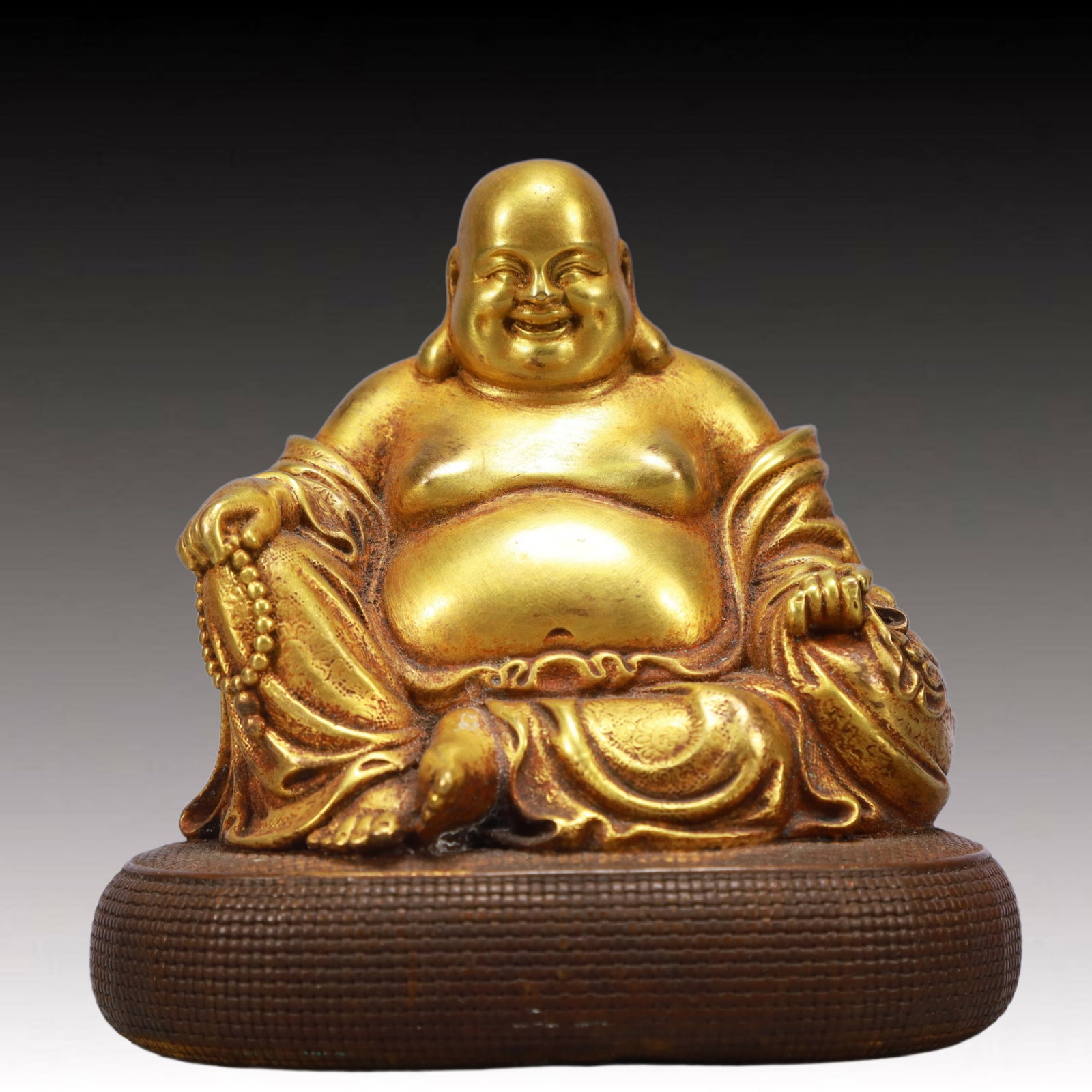A Solemn Gilt Bronze Statue of Maitreya Buddha: A Solemn Gilt Bronze Statue of Maitreya Buddha