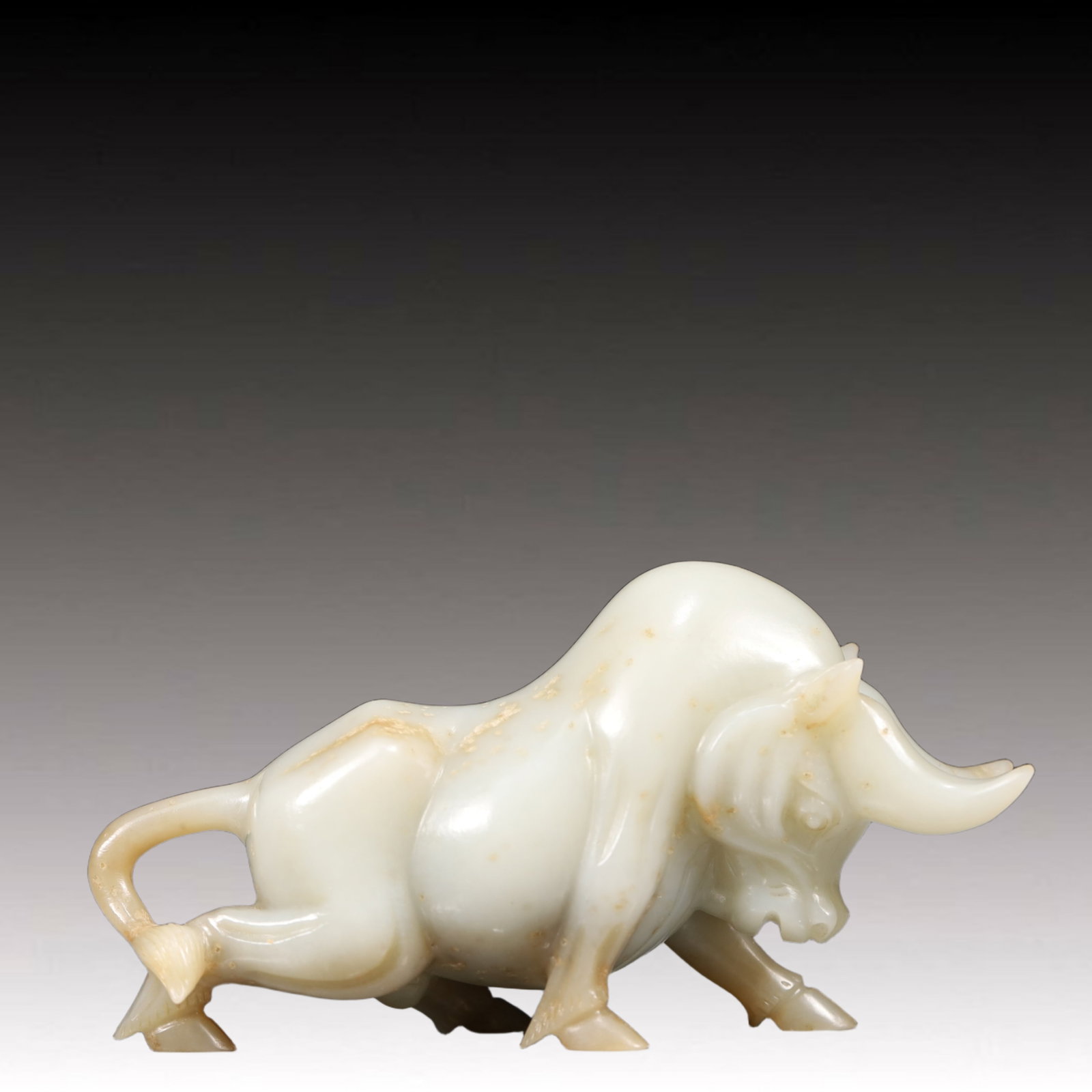 An Exquisite White Jade Buffalo Ornament: An Exquisite White Jade Buffalo Ornament