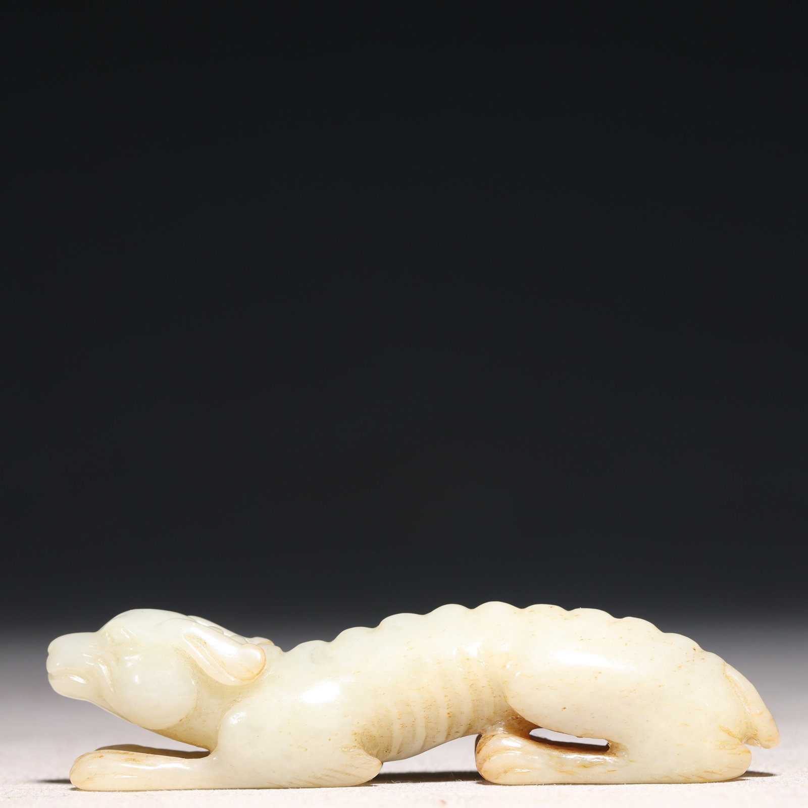 An Archaic Hongshan Culture White Jade Animal Ornament: An Archaic Hongshan Culture White Jade Animal Ornament