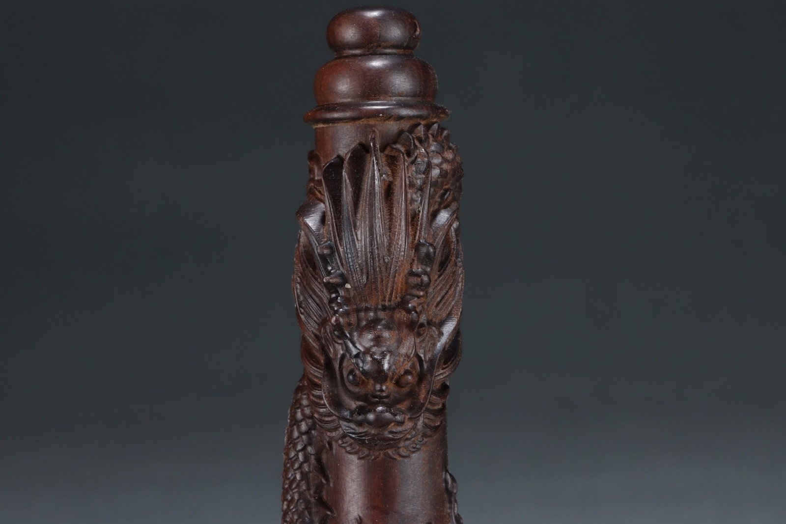 A Rare Eaglewood Dragon Pattern Ink Brush - 2