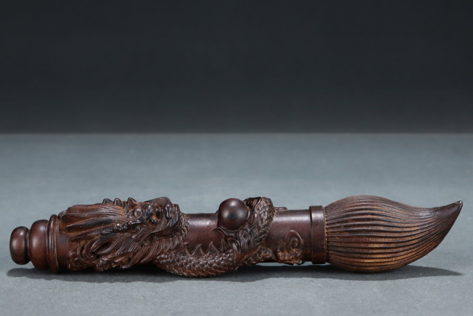A Rare Eaglewood Dragon Pattern Ink Brush - 5