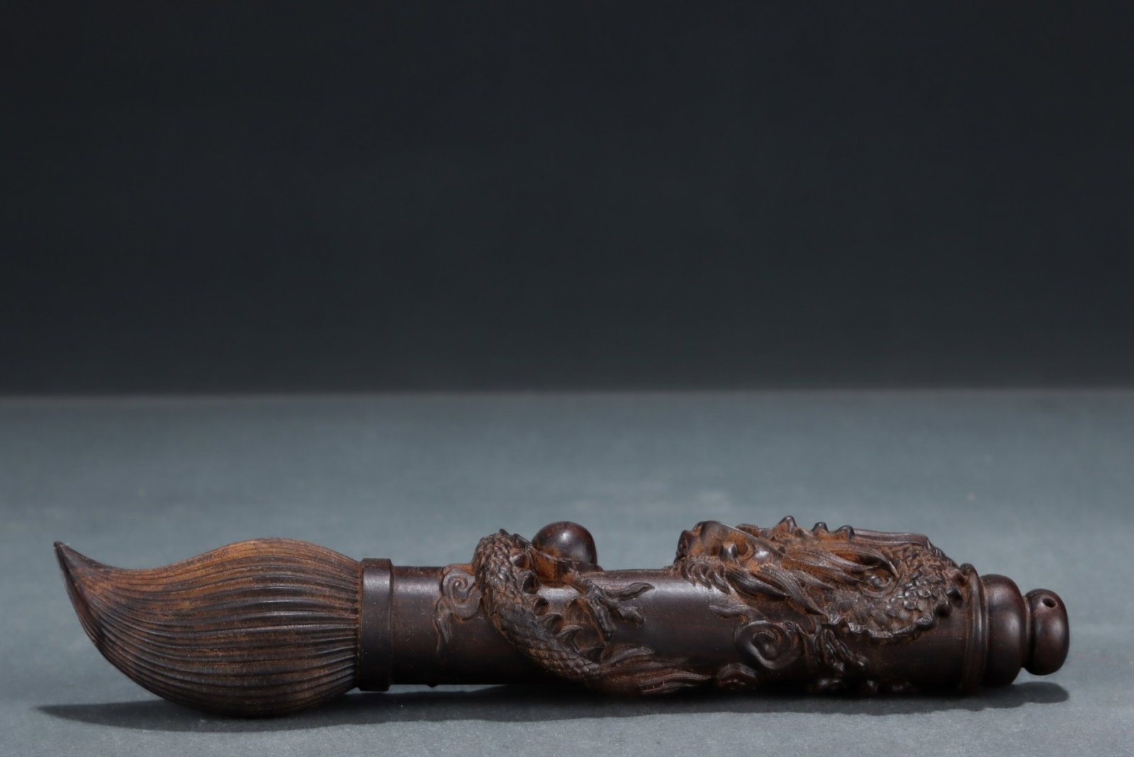 A Rare Eaglewood Dragon Pattern Ink Brush - 7