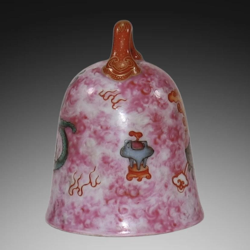 An Exquisite Ruby Red-Glazed Auspicious Beast Pattern Bell - 2