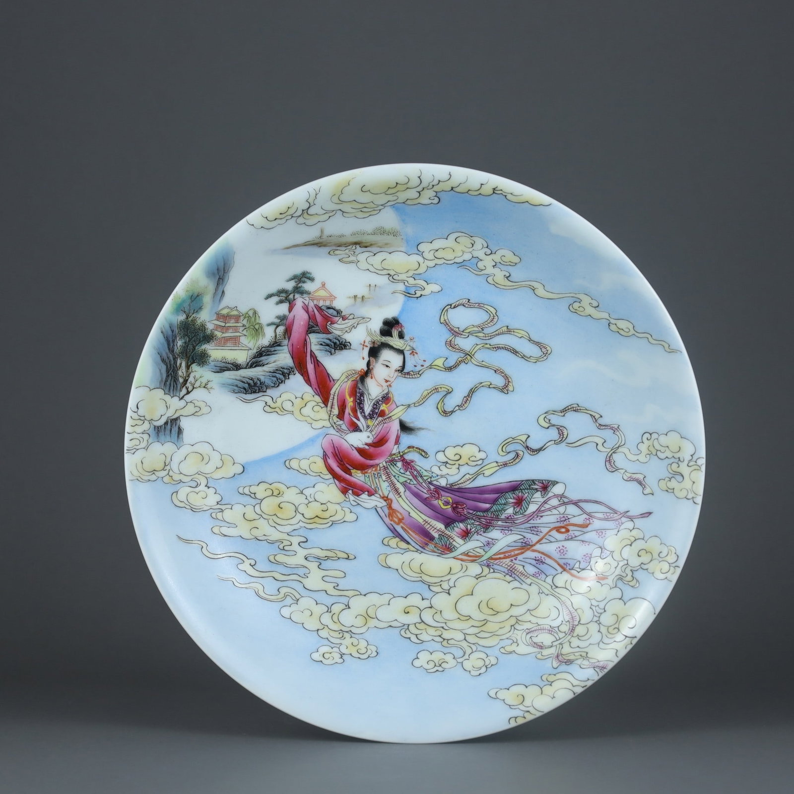 An Exquisite Famille-Rose Character and Story Pattern Plate: An Exquisite Famille-Rose Character and Story Pattern Plate,Qing Dynasty, China,Yongzheng Six-character Mark,Size:1.7inx8.3in 粉彩人物故事纹盘,中&