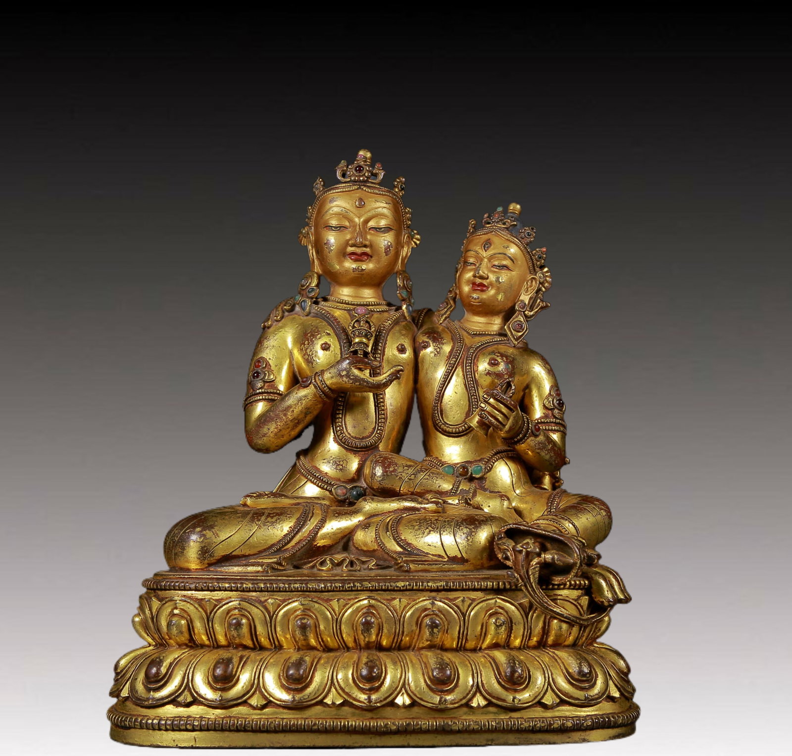 A Magnificent Gilt-Bronze Gem-Inlaid Figure Of Bodhisattva (1 of 9)