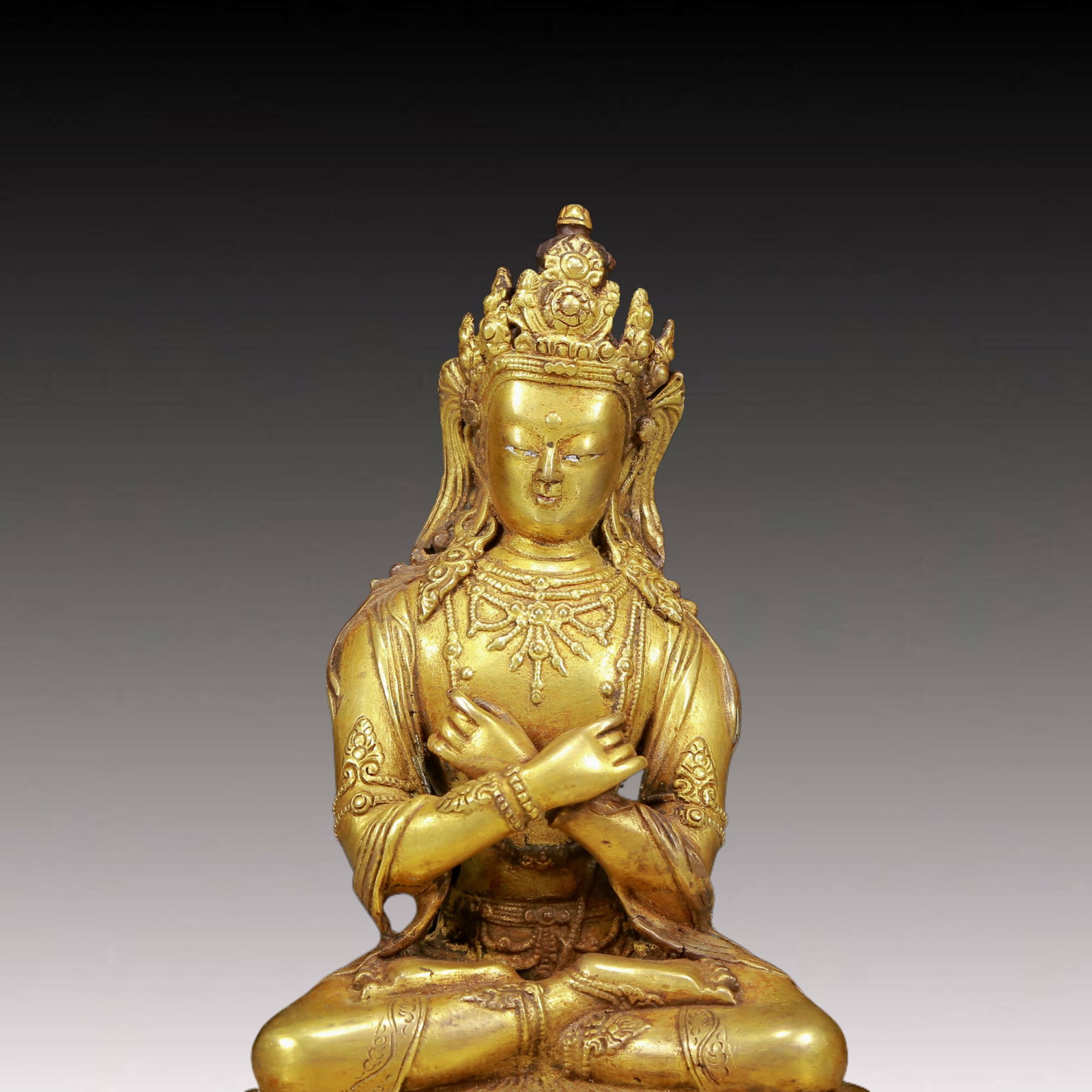 A Solemn Gilt Bronze Buddha Statue - 2