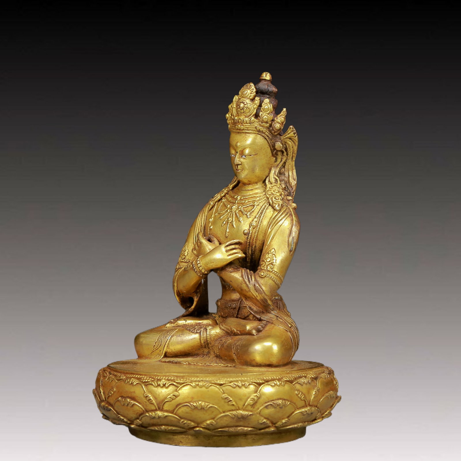 A Solemn Gilt Bronze Buddha Statue - 4