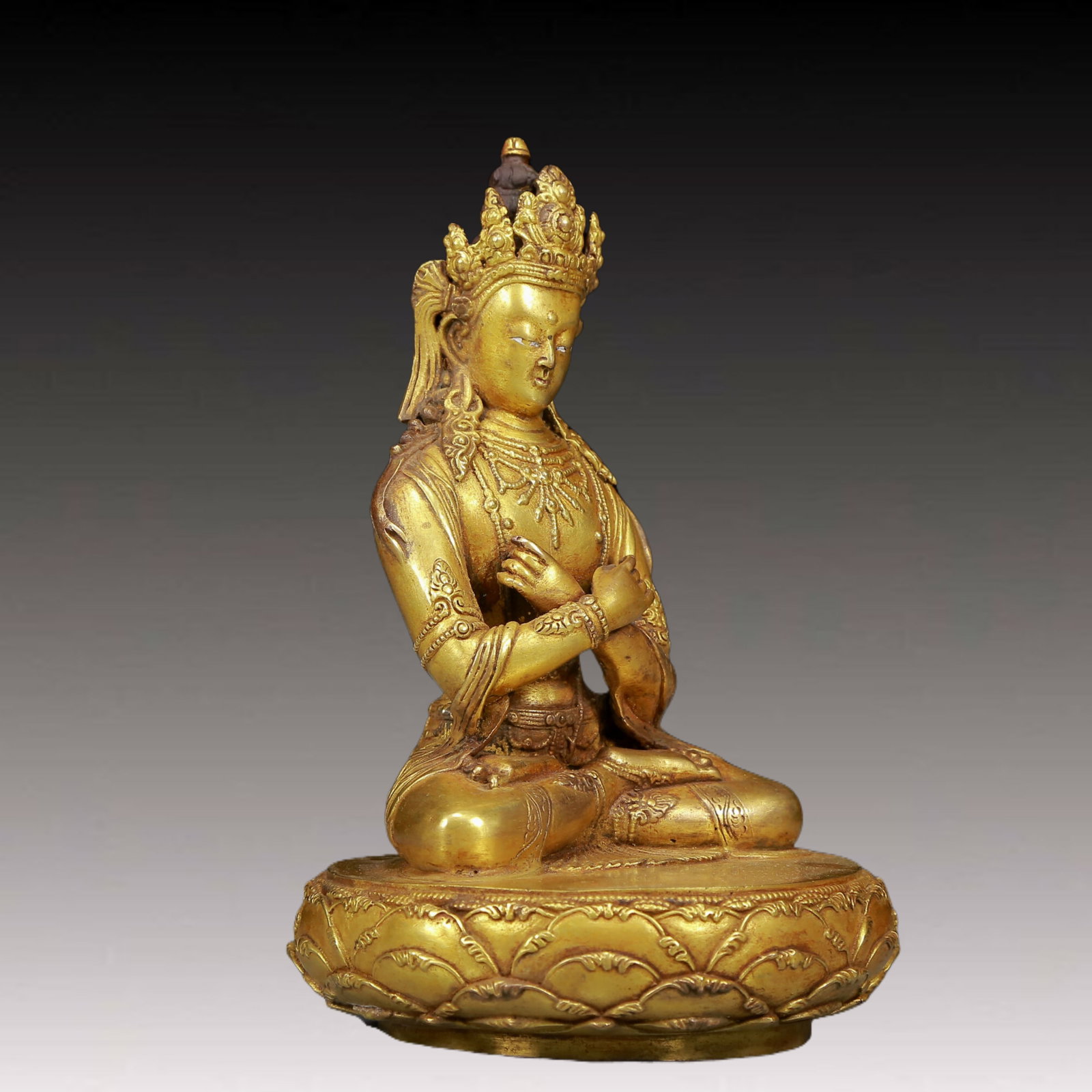 A Solemn Gilt Bronze Buddha Statue - 6