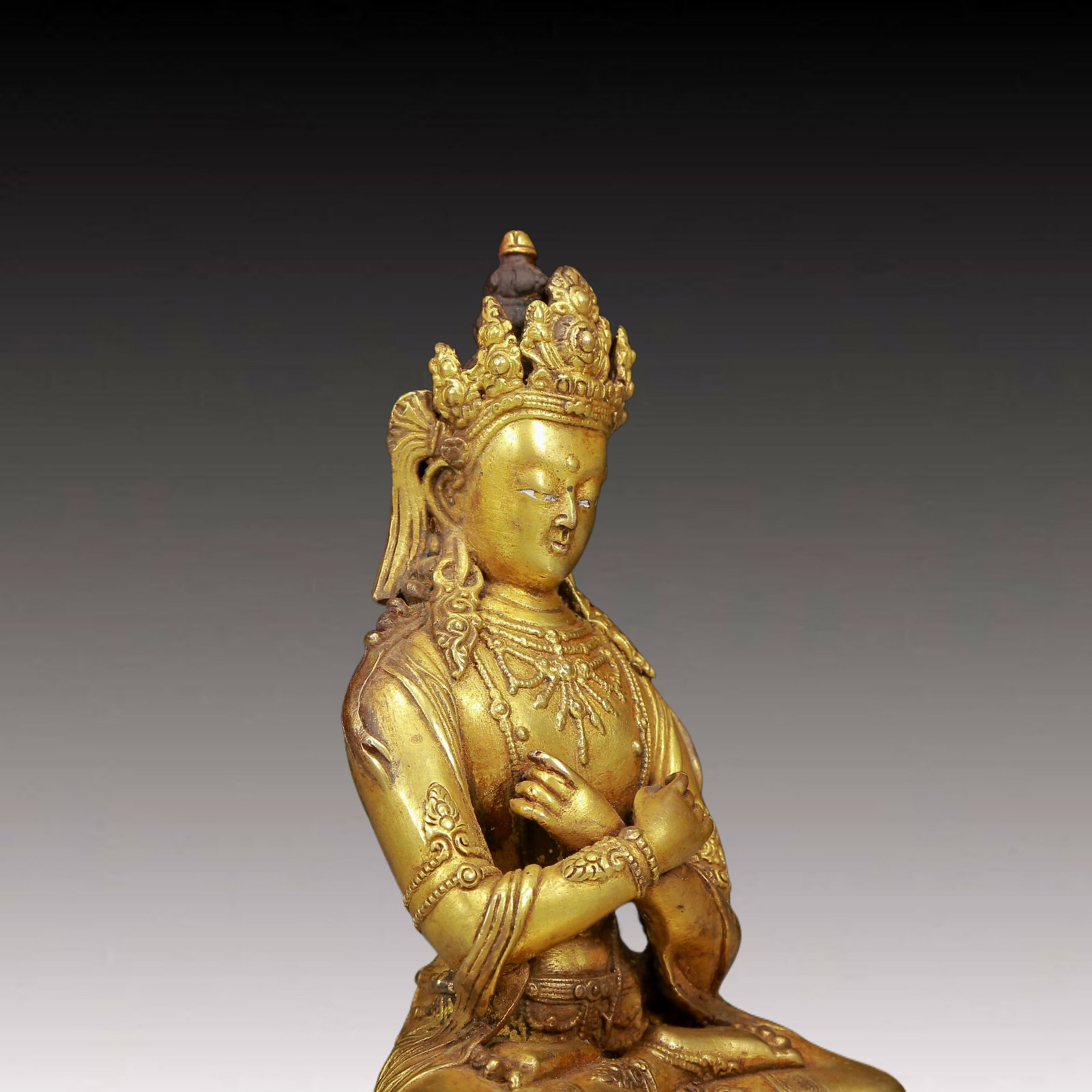 A Solemn Gilt Bronze Buddha Statue - 7