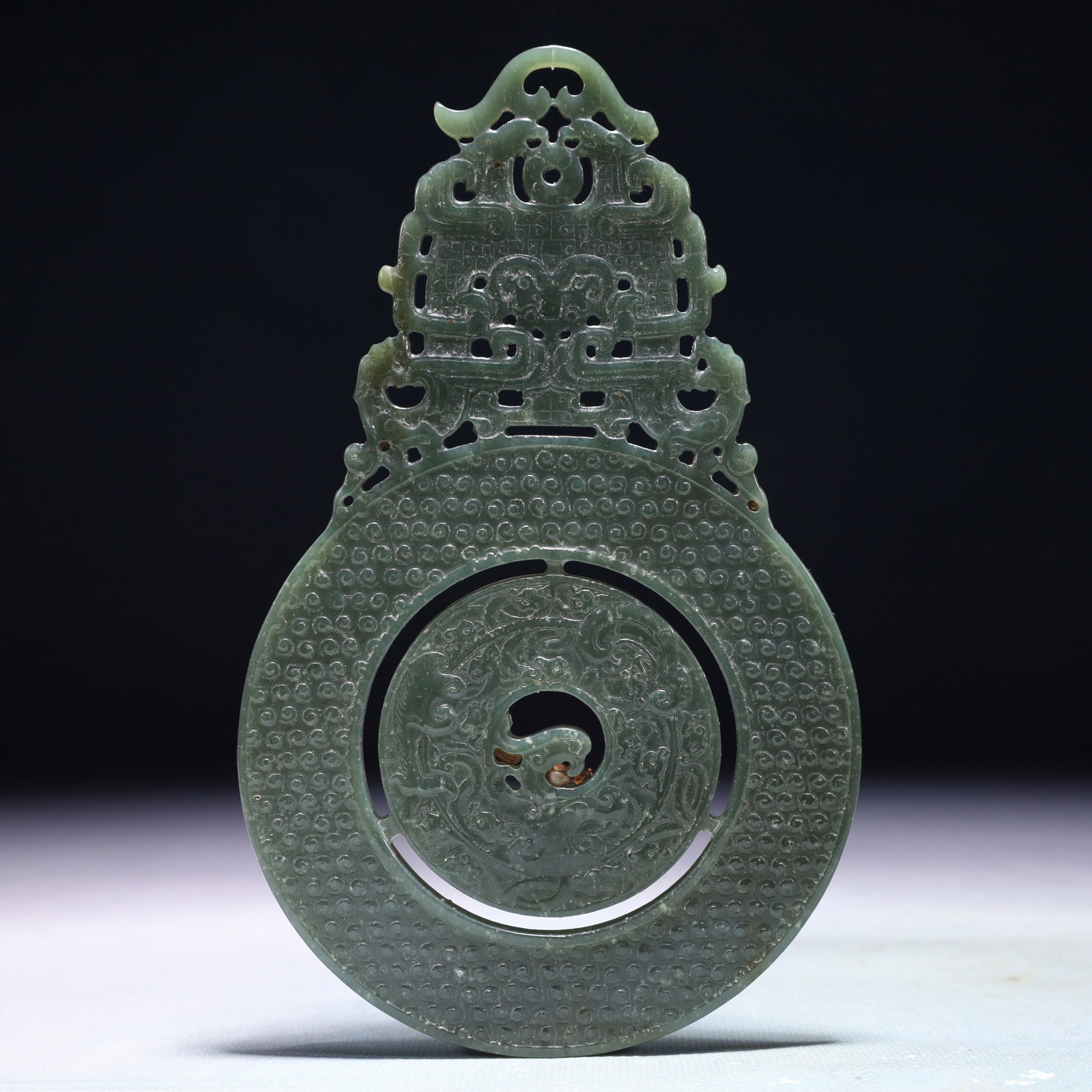 An Exquisite Jasper Dragon Pattern Pendant - 6