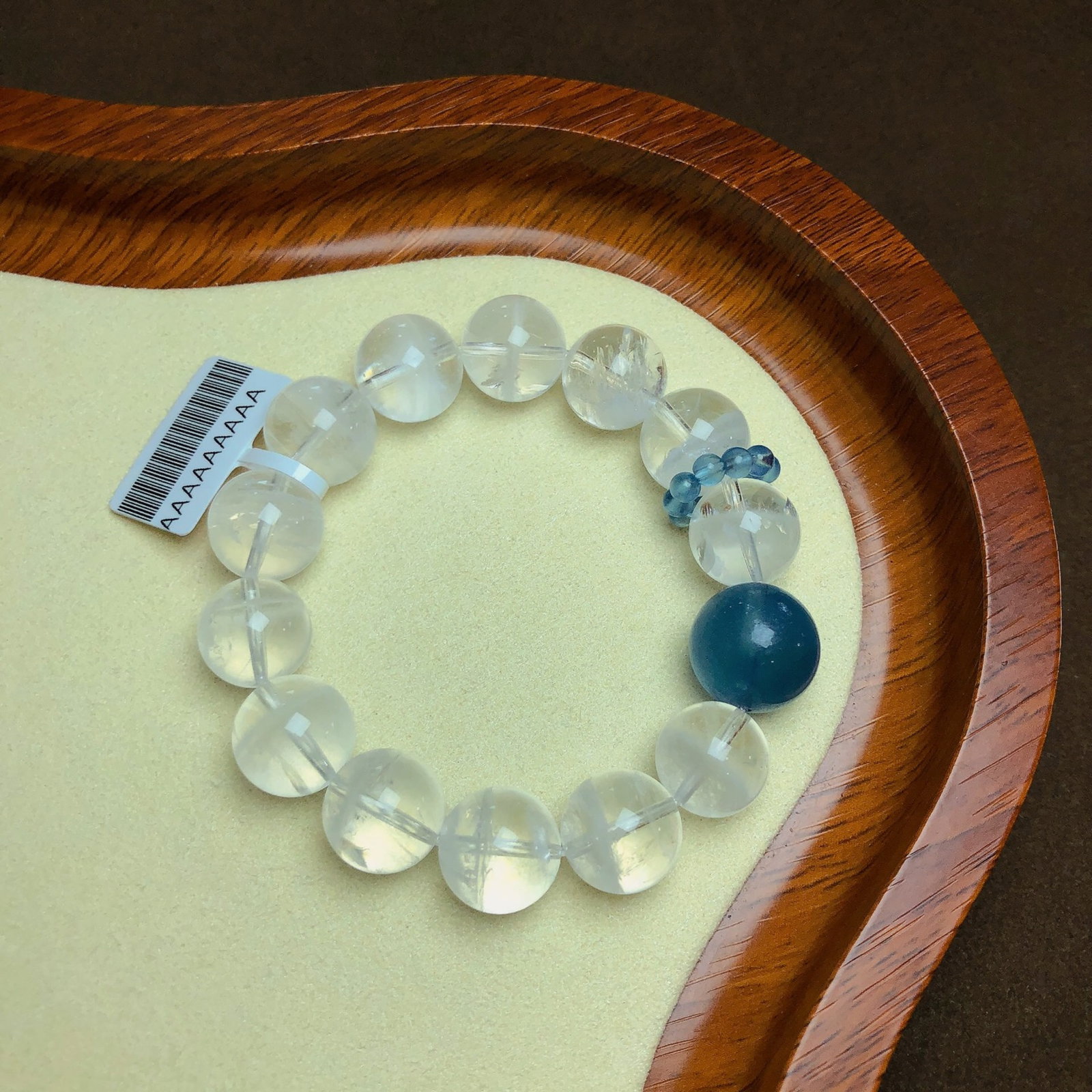 An Exquisite Crystal Aquamarine Bracelets: An Exquisite Crystal Aquamarine Bracelets,Size:0.5in,0.6in,Weight:51.3g 水晶海蓝宝手串