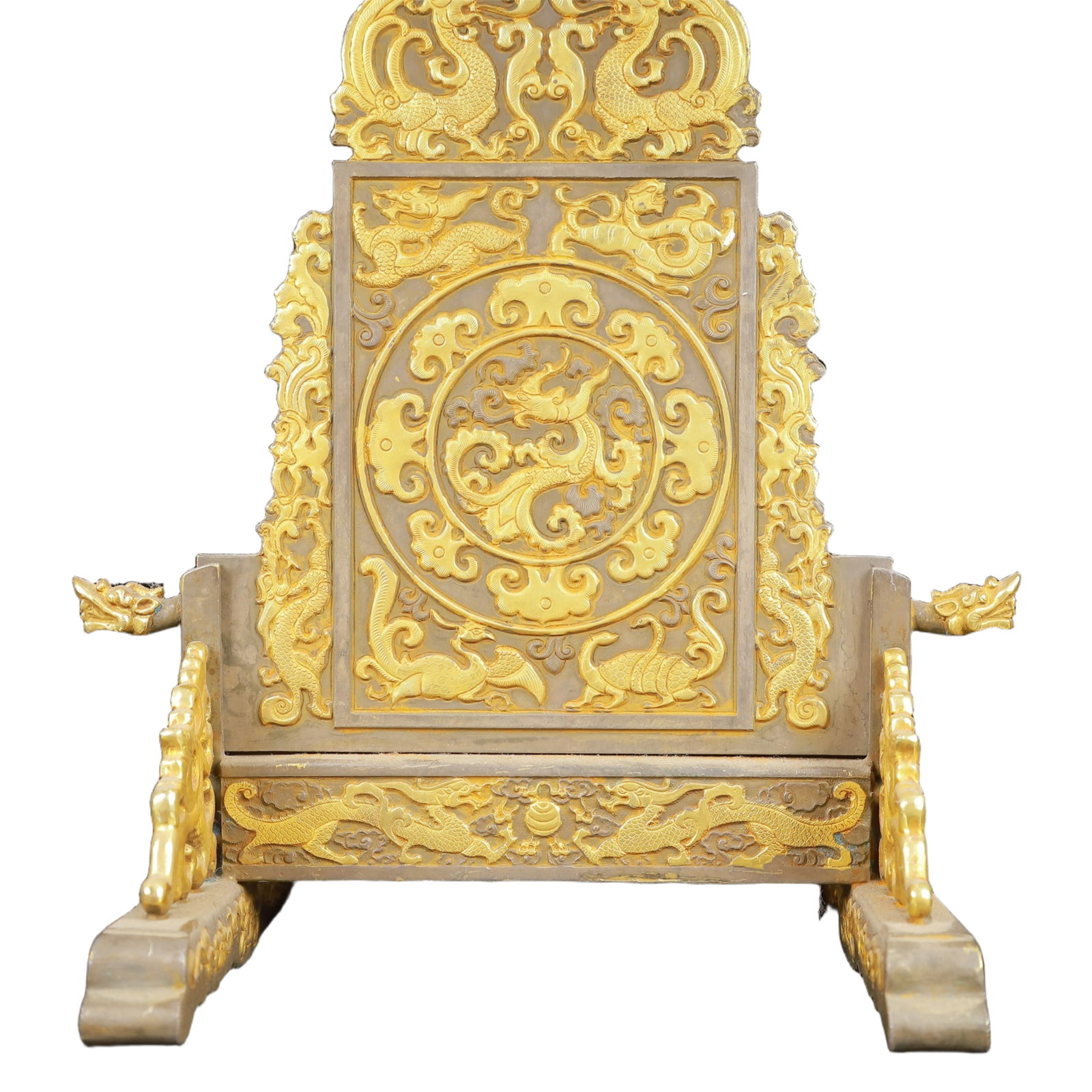 An Exquisite Gilt Silver Auspicious Beast Pattern Screen - 3