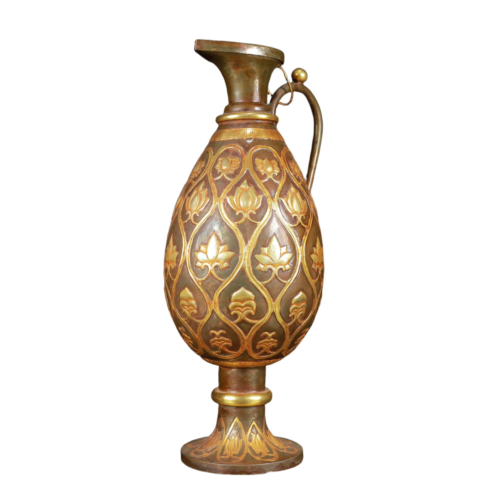 An Exquisite Gilt Silver Flower Pattern Ewer - 10