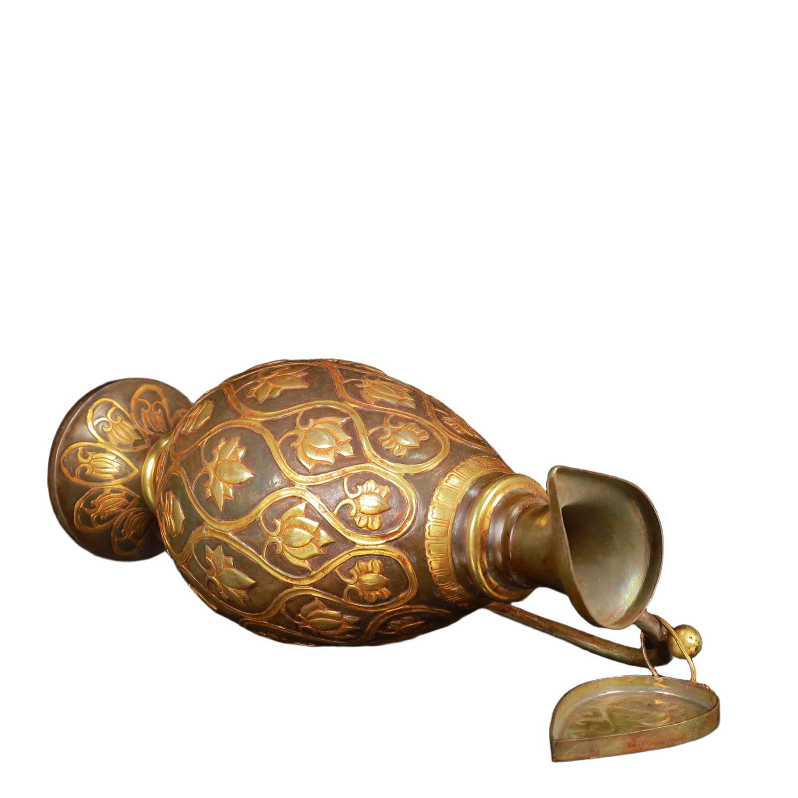 An Exquisite Gilt Silver Flower Pattern Ewer - 12