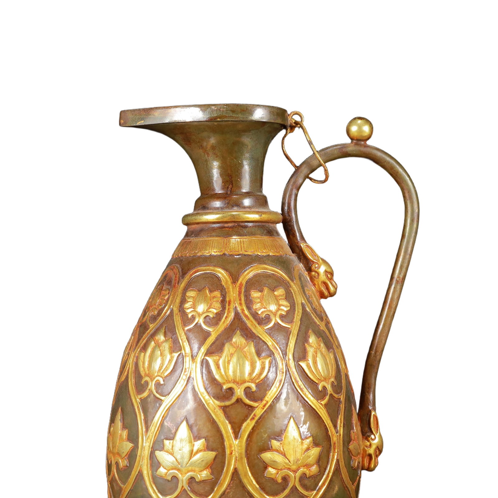 An Exquisite Gilt Silver Flower Pattern Ewer - 2