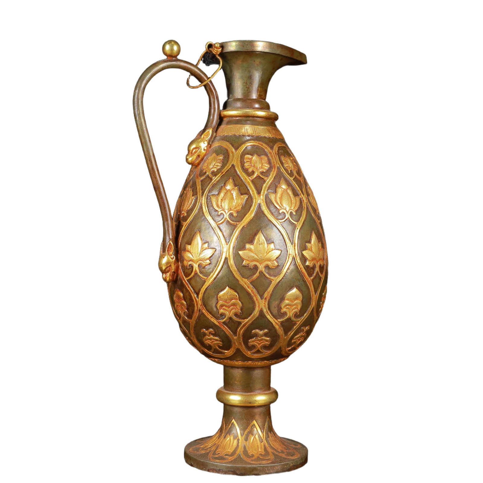 An Exquisite Gilt Silver Flower Pattern Ewer - 6