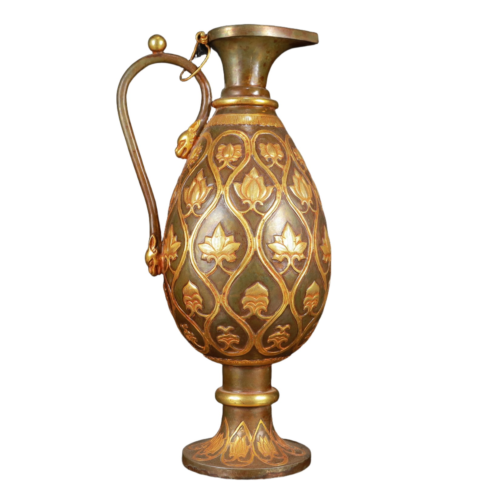 An Exquisite Gilt Silver Flower Pattern Ewer - 7