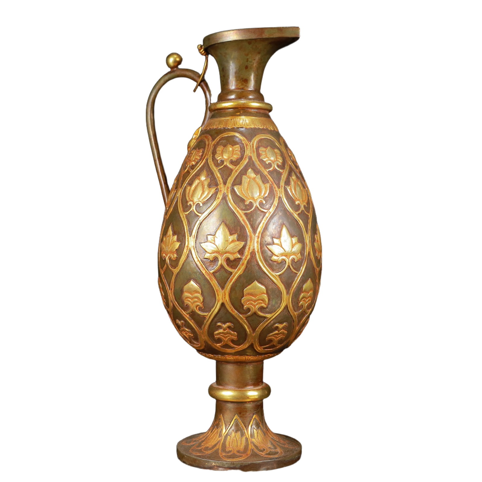 An Exquisite Gilt Silver Flower Pattern Ewer - 8