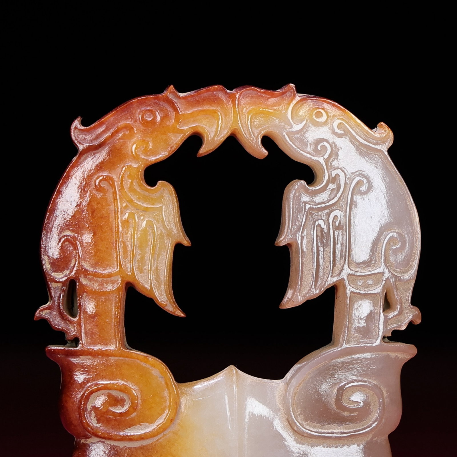 White Jade Beast-Face Pattern Pendant - 2