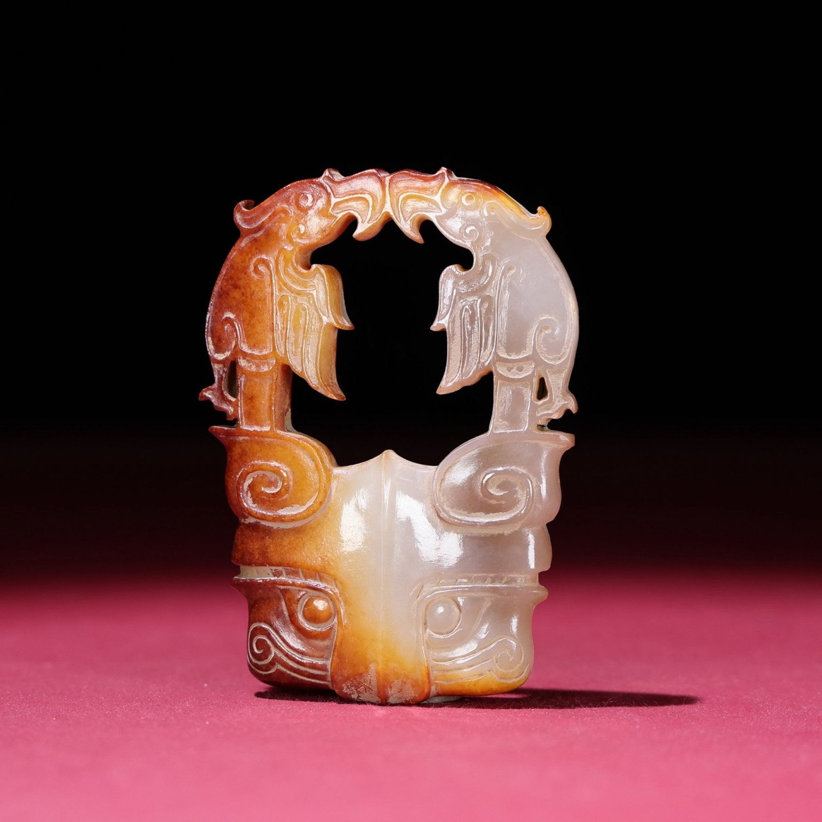 White Jade Beast-Face Pattern Pendant - 8