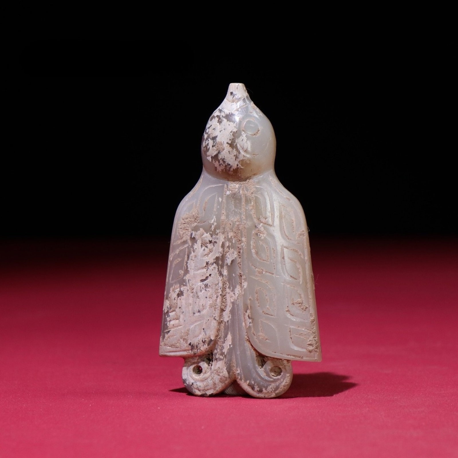White Jade Phoenix Hand Piece: White Jade Phoenix Hand Piece,Qing Dynasty,China,Size:3.3inx1.7inx0.4in,Weight:54g 白玉凤手把件,中国清代
