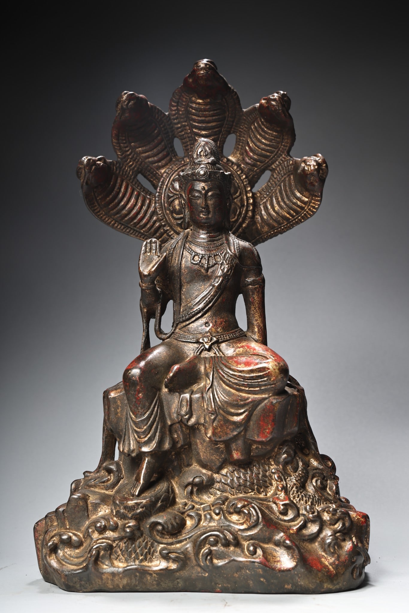 A Solemn Gilt Bronze Buddha Statue: A Solemn Gilt Bronze Buddha Statue,Qing Dynasty, China,Qianlong Four-character Mark,Size:11inx6.3in,Weight:2400g铜鎏金佛像,中国清代,乾།