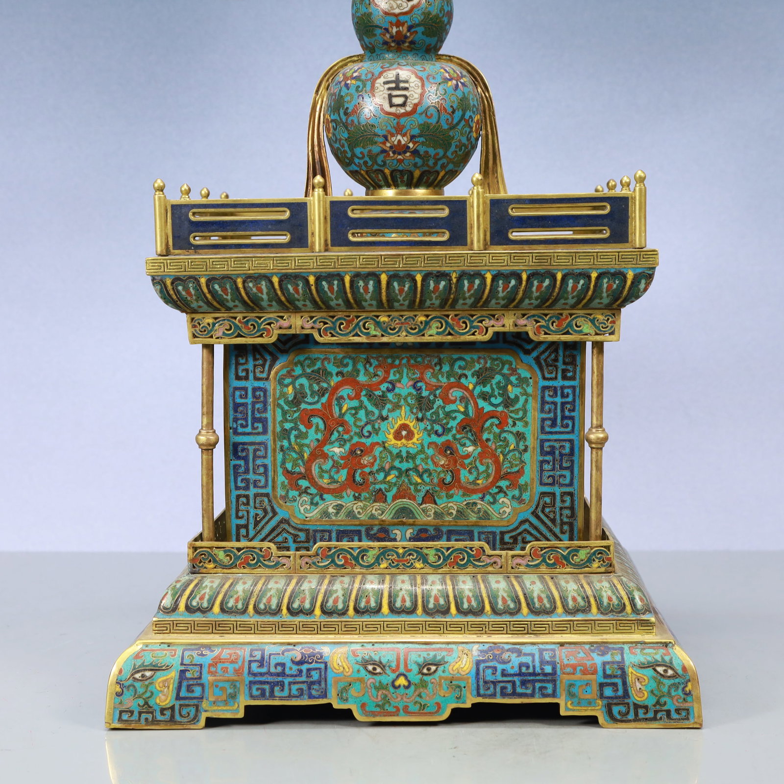 A Exquisite Cloisonne Lotus Pattern Dragon Pattern Beast-Face Pattern Ornament - 3