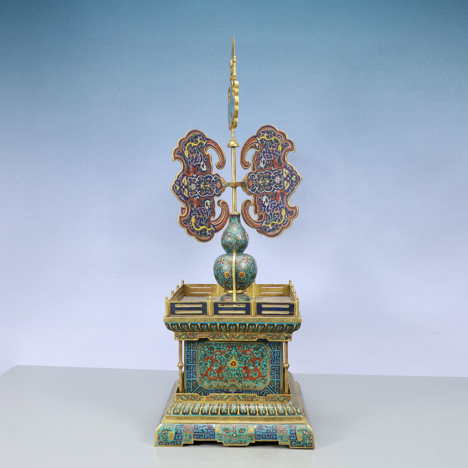 A Exquisite Cloisonne Lotus Pattern Dragon Pattern Beast-Face Pattern Ornament - 4