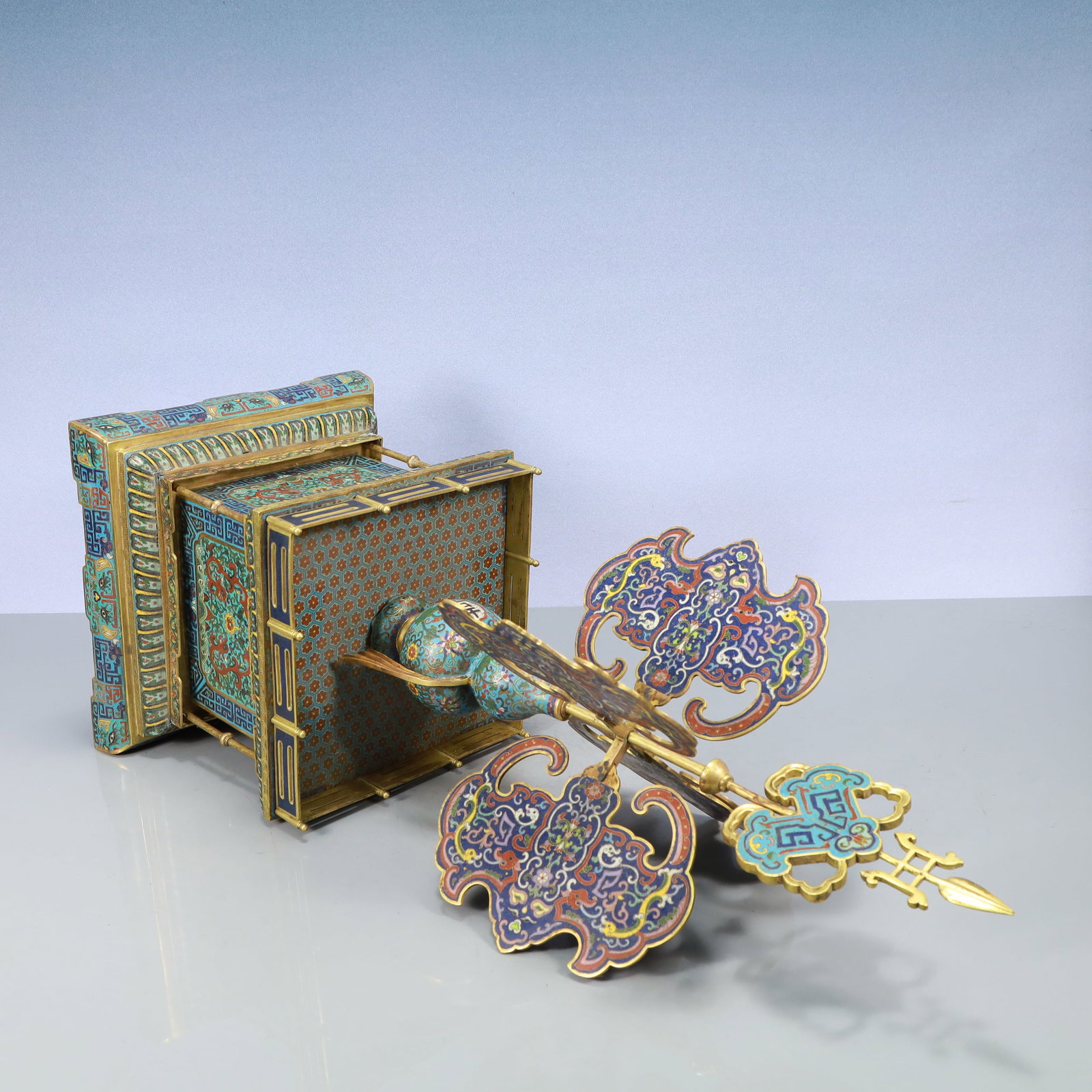 A Exquisite Cloisonne Lotus Pattern Dragon Pattern Beast-Face Pattern Ornament - 7