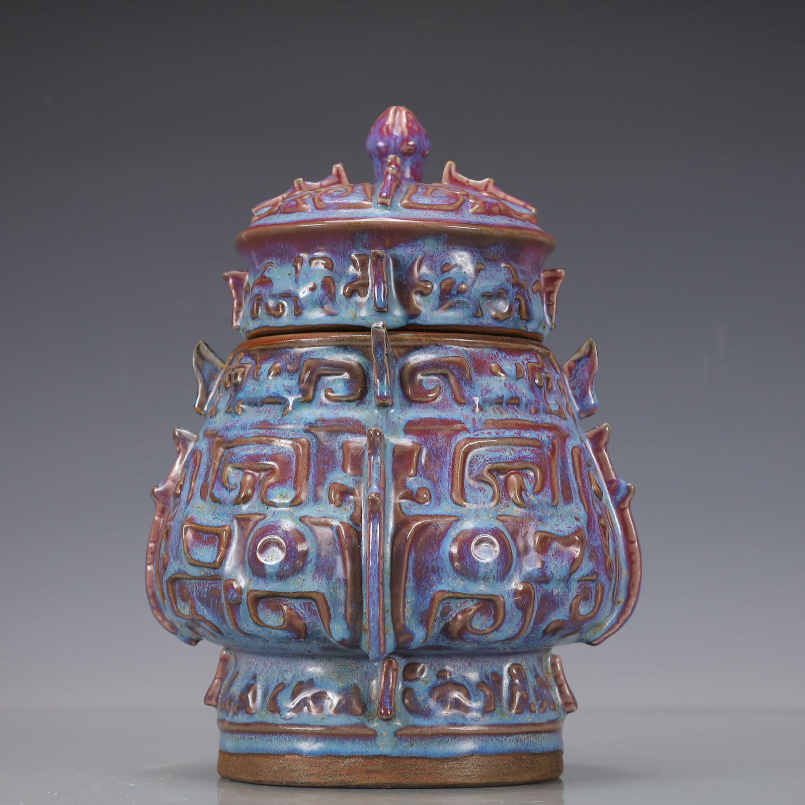 A Exquisite Jun yao Beast-Face Pattern Ewer - 6
