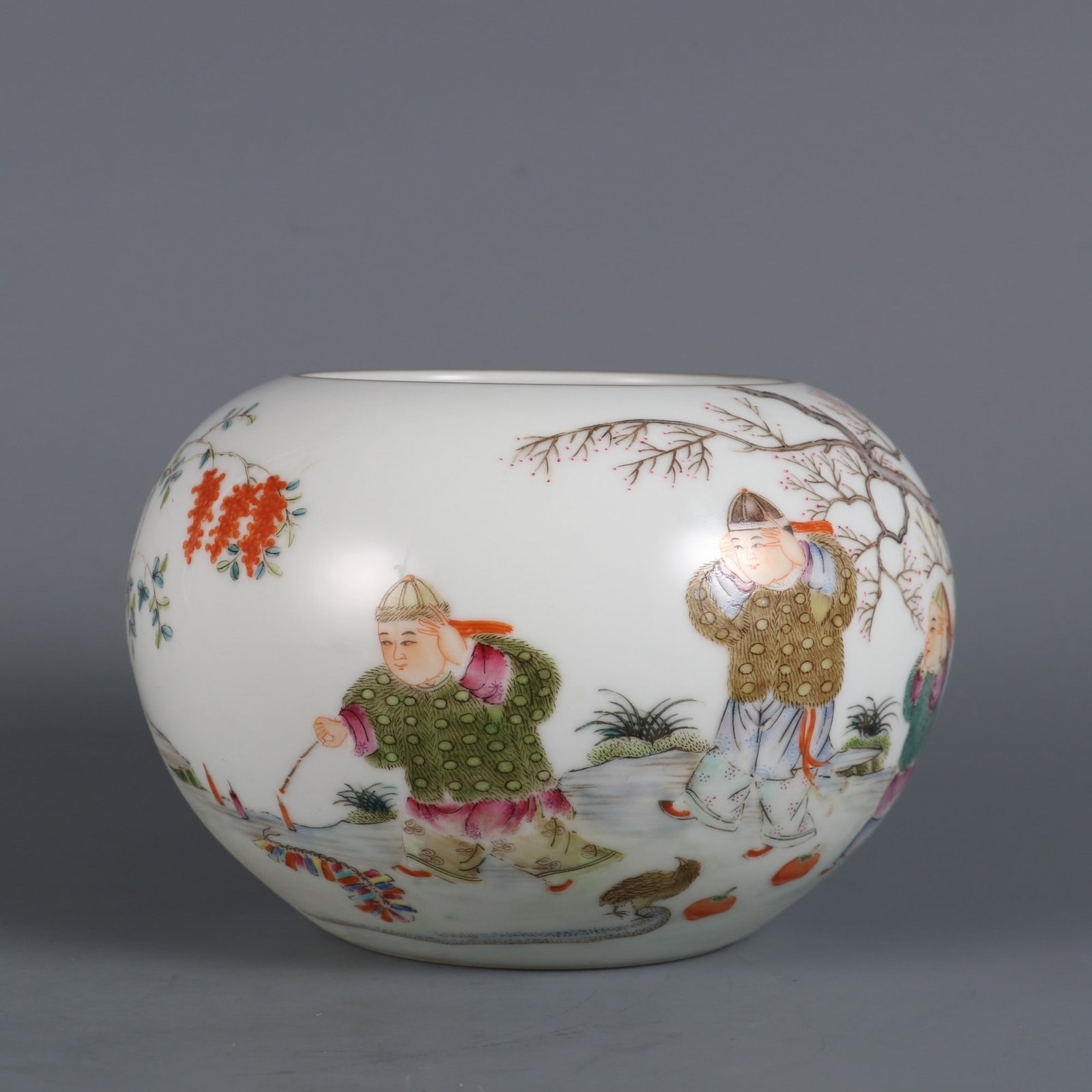 An Exquisite Famille-Rose Character and Story Pattern Brush Washer: An Exquisite Famille-Rose Character and Story Pattern Brush Washer Qing Dynasty, China Qianlong Six-character