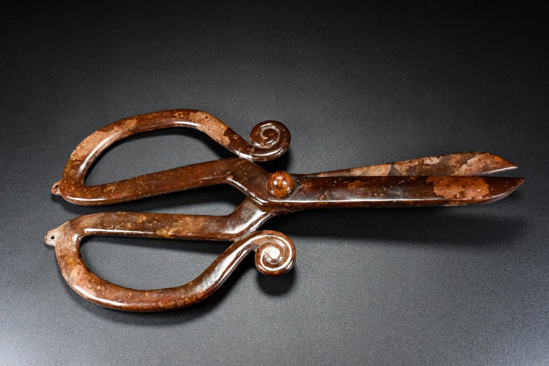 A Rare White Jade Scissors - 6