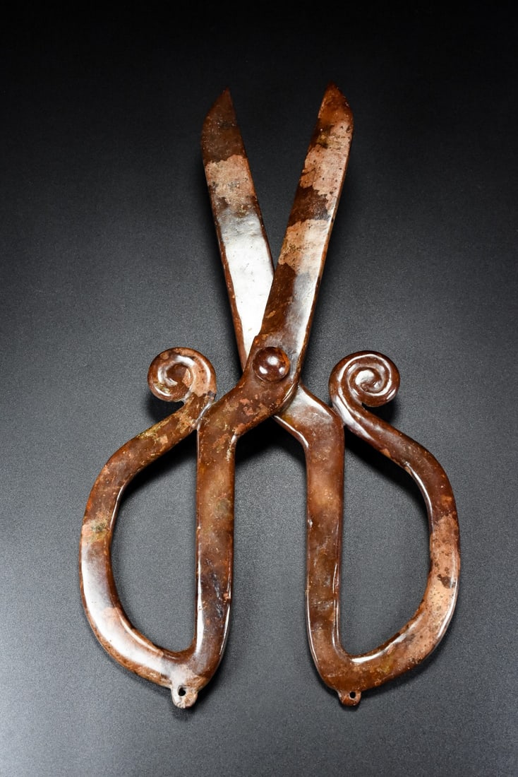 A Rare White Jade Scissors - 9