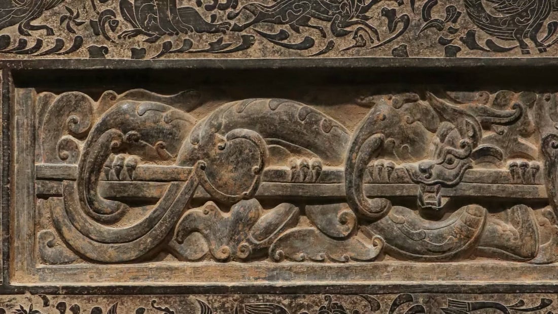 An Exquisite Limestone Auspicious Beast Pattern Ornament - 3