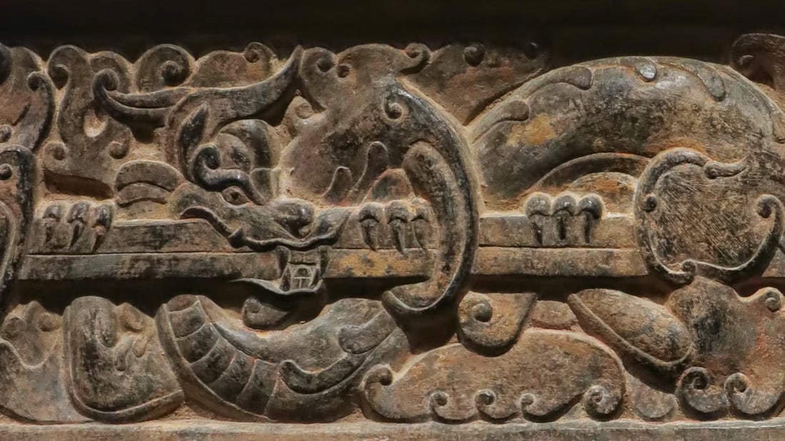 An Exquisite Limestone Auspicious Beast Pattern Ornament - 5