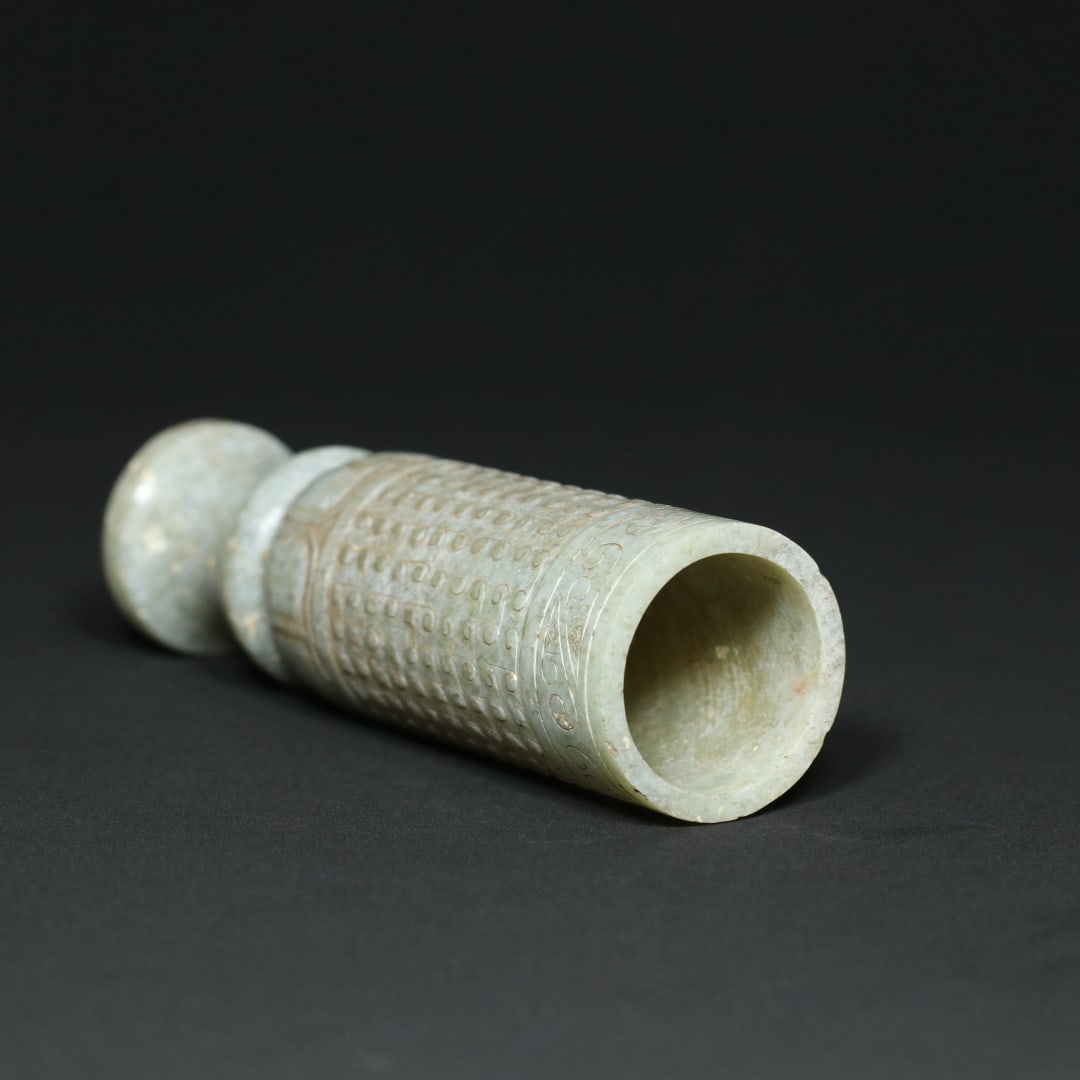 An Exquisite White Jade Ruyi Pattern Stem Cup - 7