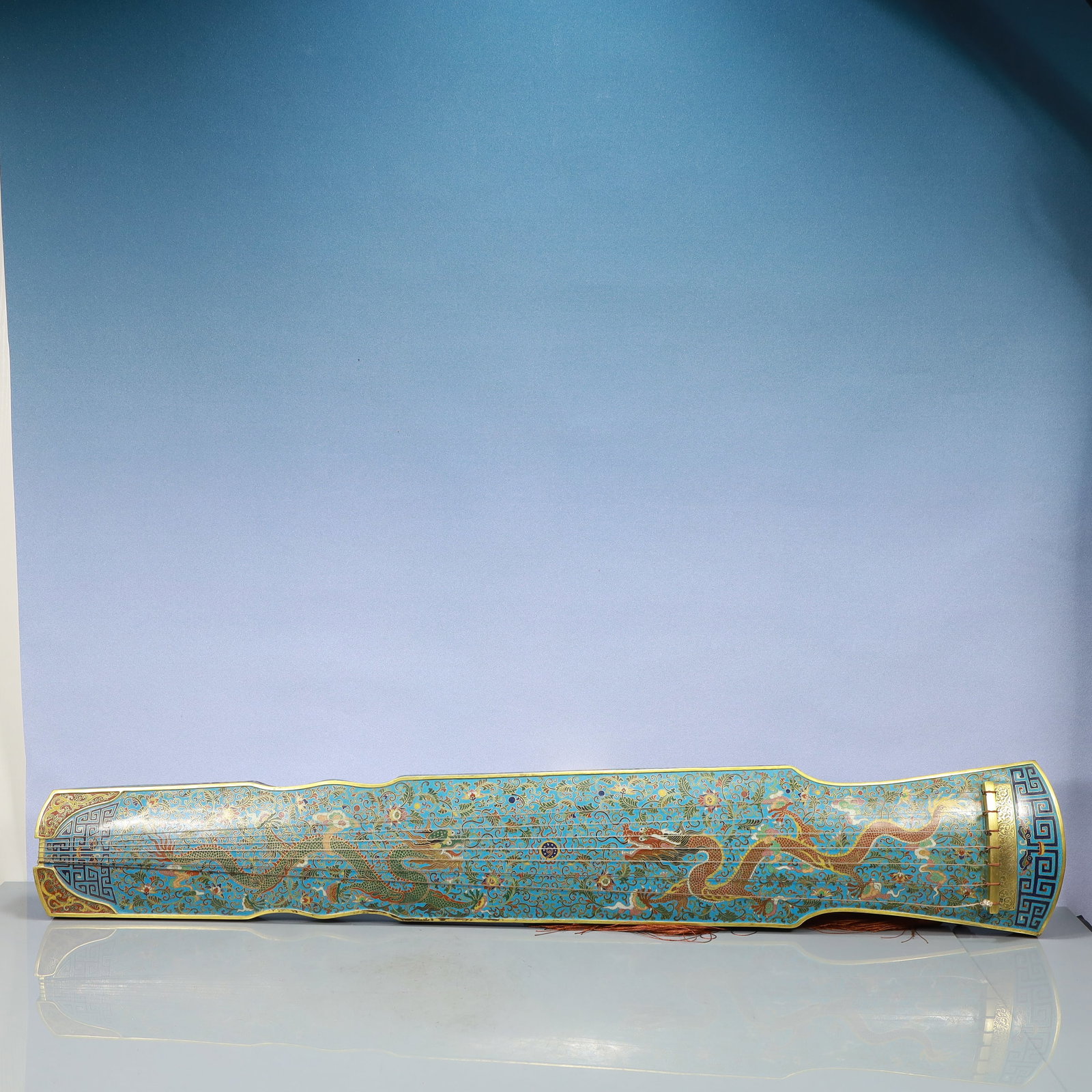 A Exquisite Cloisonne Lotus Pattern Dragon Pattern Zither - 2
