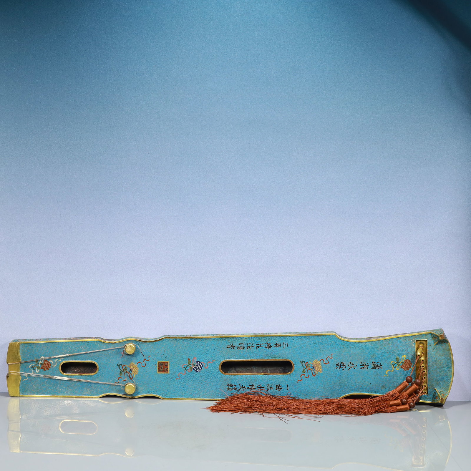 A Exquisite Cloisonne Lotus Pattern Dragon Pattern Zither - 5