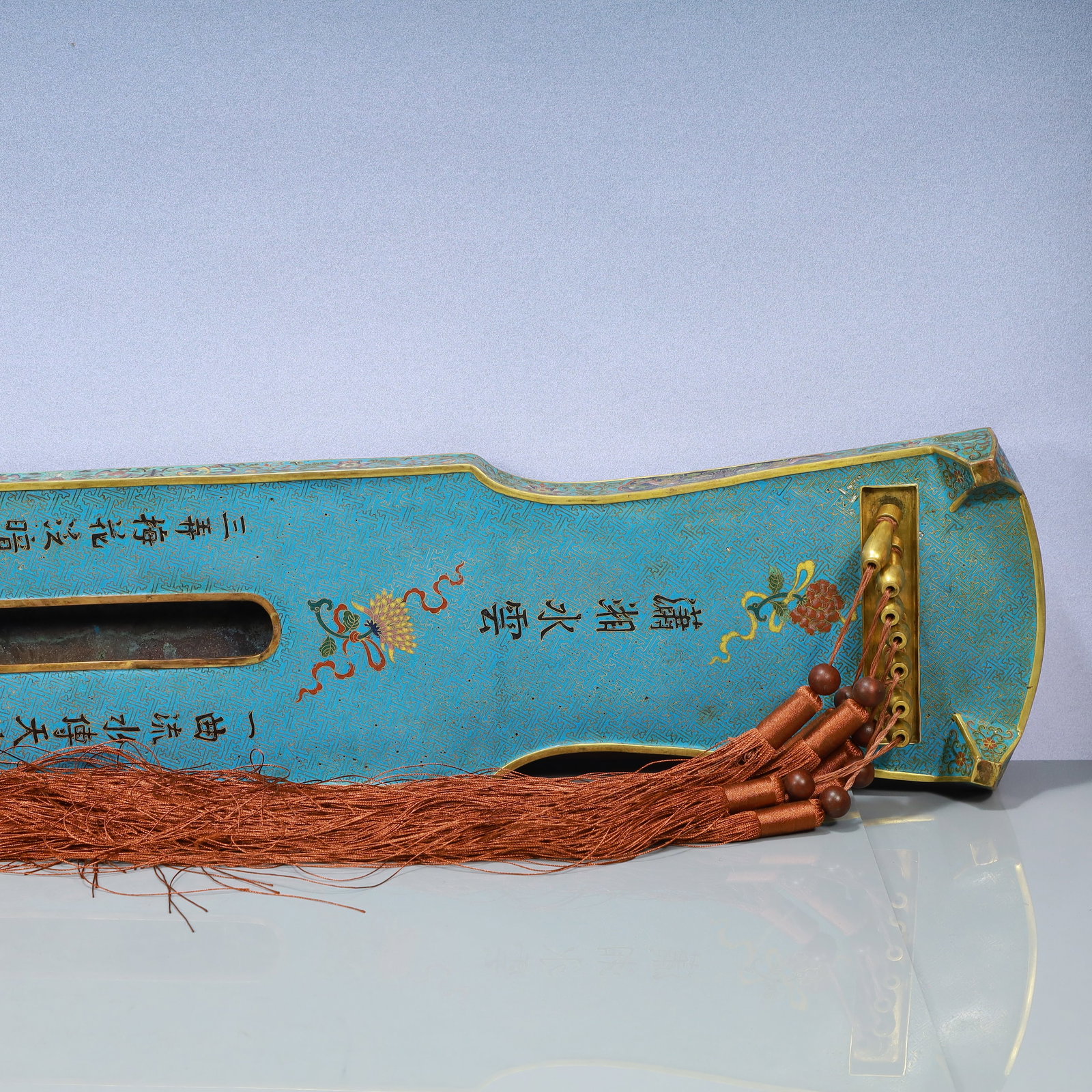 A Exquisite Cloisonne Lotus Pattern Dragon Pattern Zither - 6