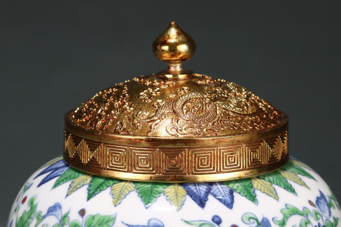 An Exquisite Doucai Lotus Pattern Lion Pattern Jar - 4