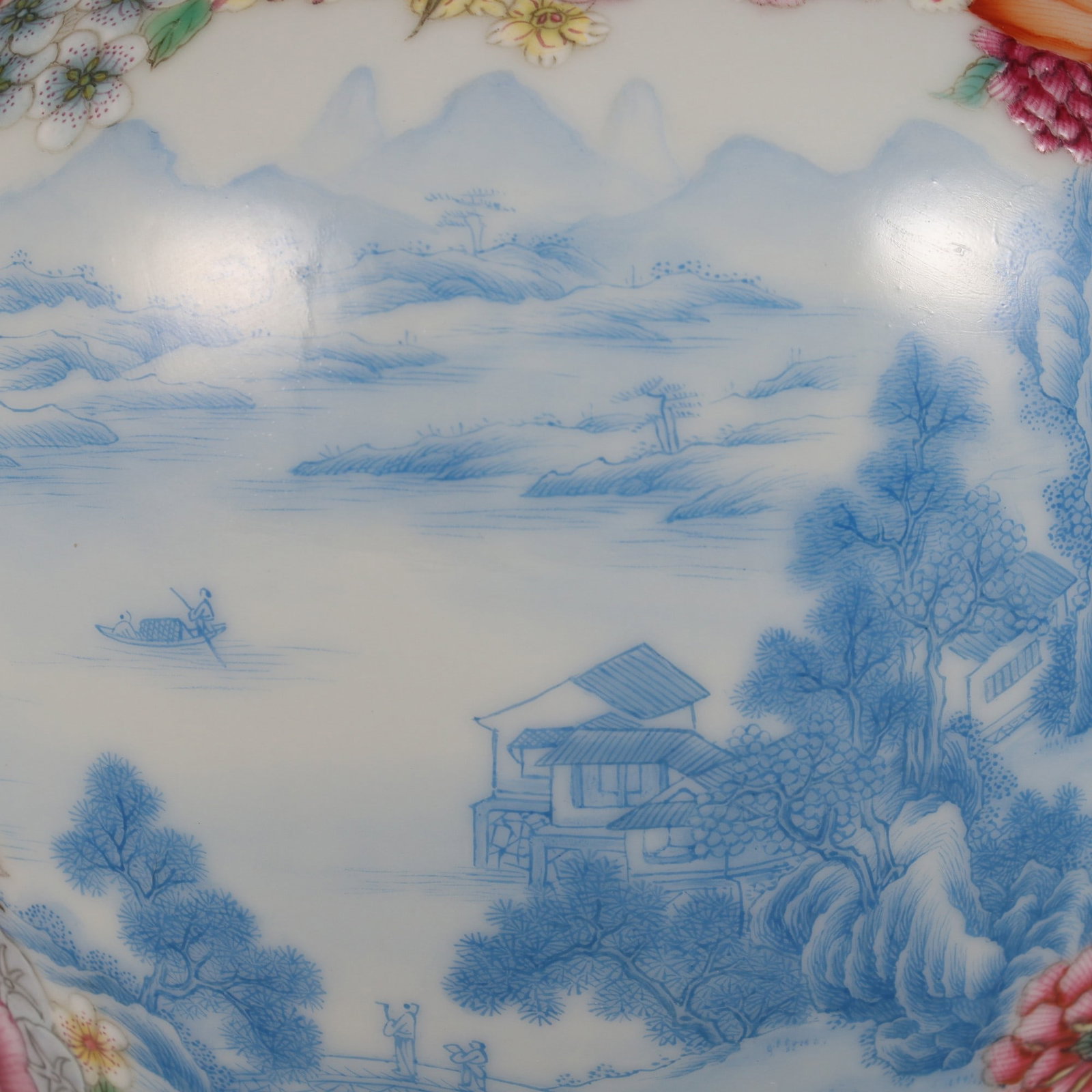 An Exquisite Enamel Flower Pattern Landscape Pattern Double-Ears Vase - 6