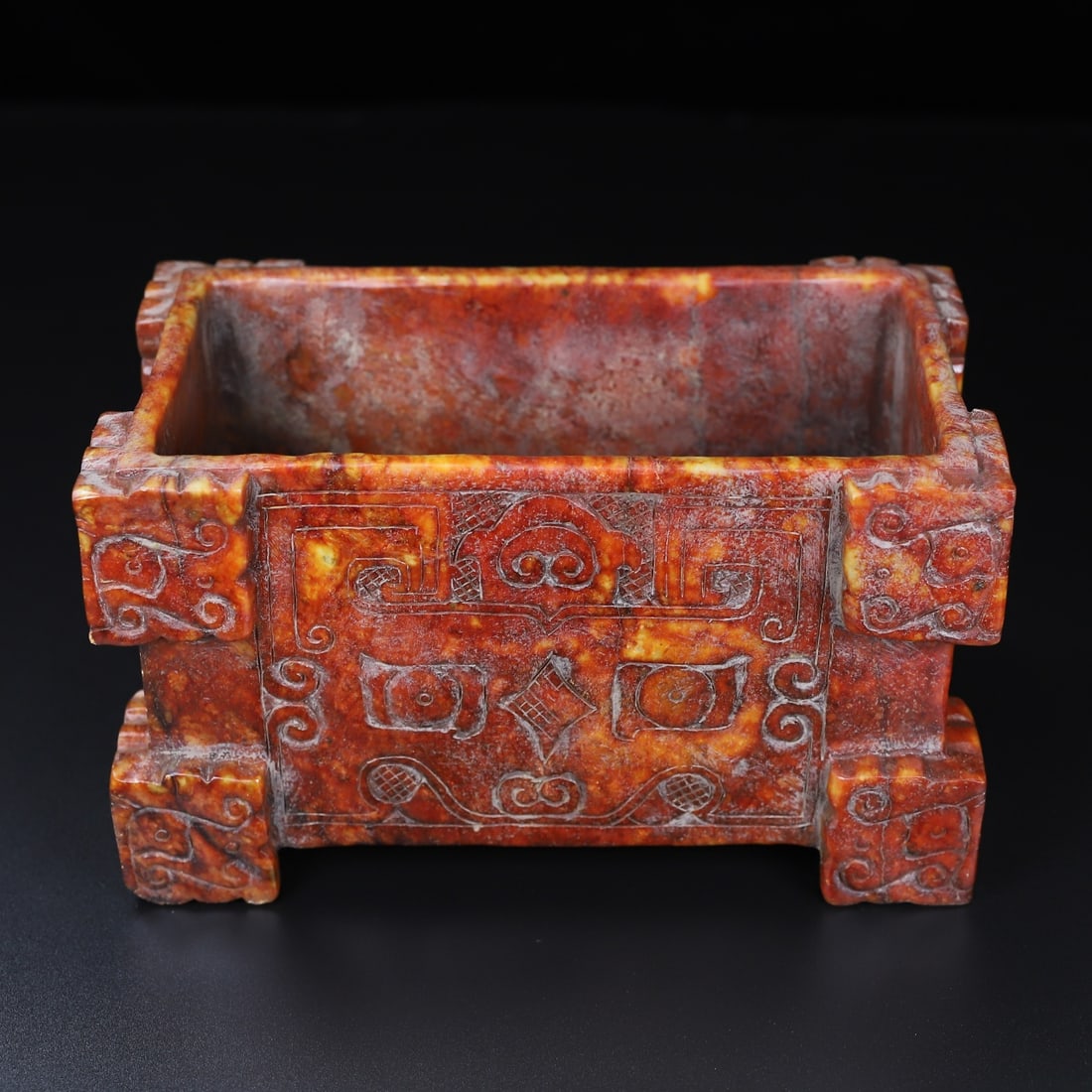 An Exquisite White Jade Beast-Face Pattern Box - 2