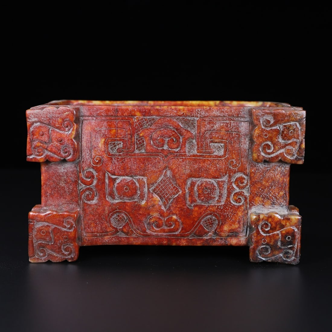 An Exquisite White Jade Beast-Face Pattern Box - 7